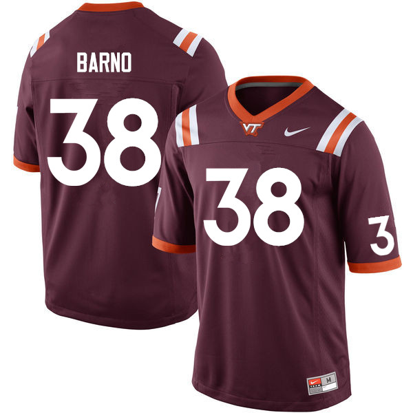 Men #38 Amare Barno Virginia Tech Hokies College Football Jerseys Sale-Maroon